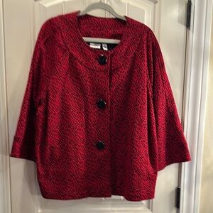 Kim Rogers Red and Black Women's Top